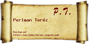Perlman Teréz névjegykártya